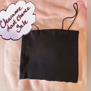 Brandie Melville Black Ribbed Women's Cropped Camisole